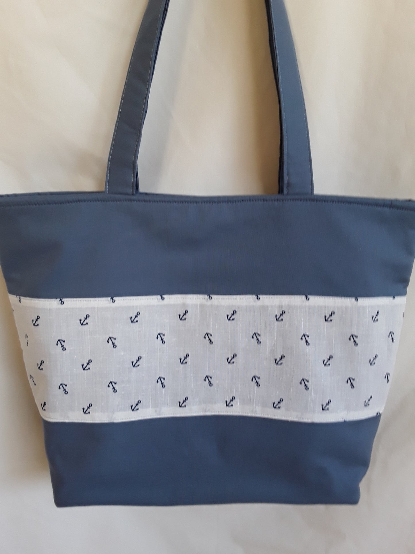 Handbag, Blue Handbag with small Anchor design