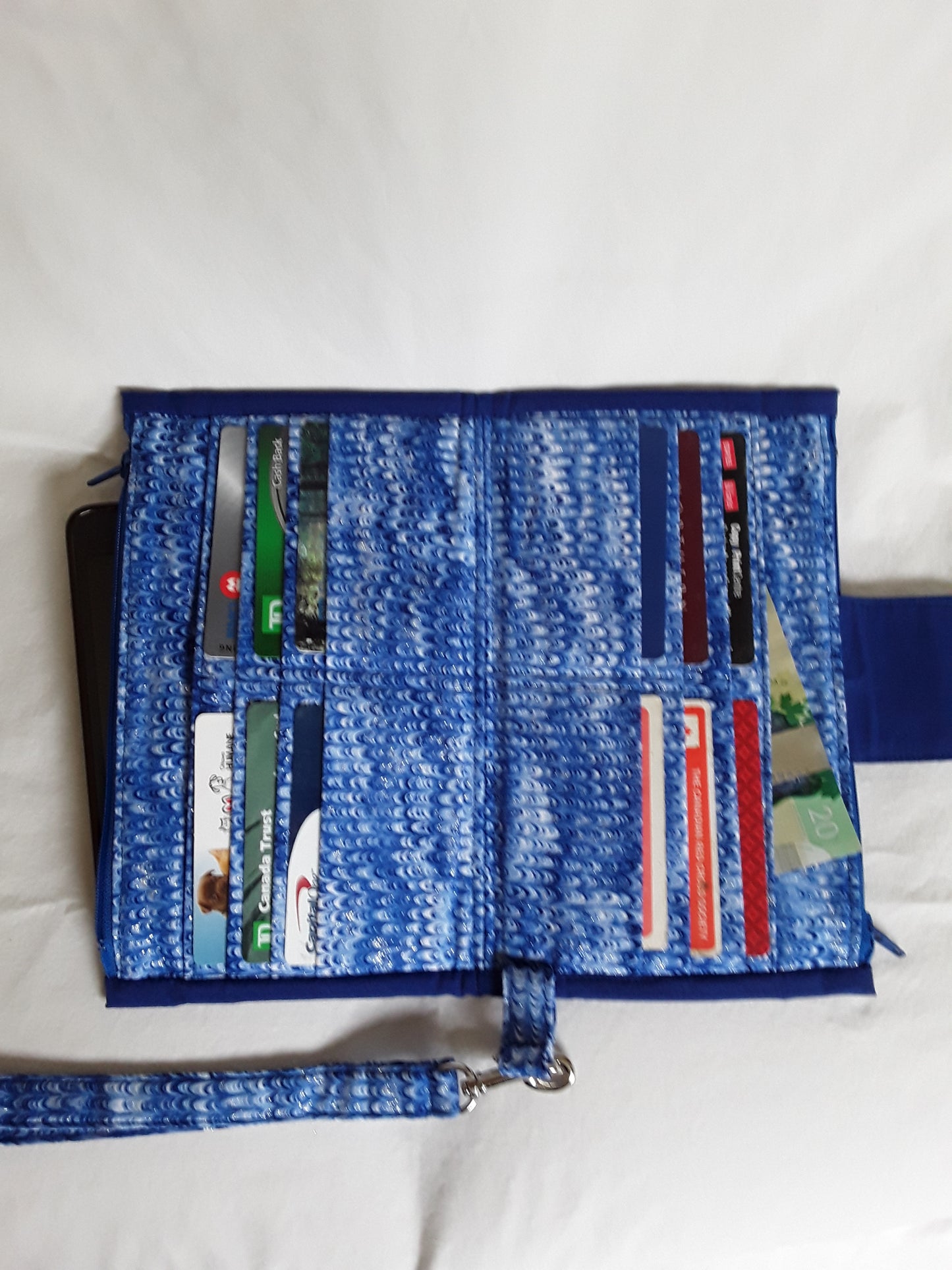 Wallet, Blue wallet with removable wrist strap, Wallet and card holder