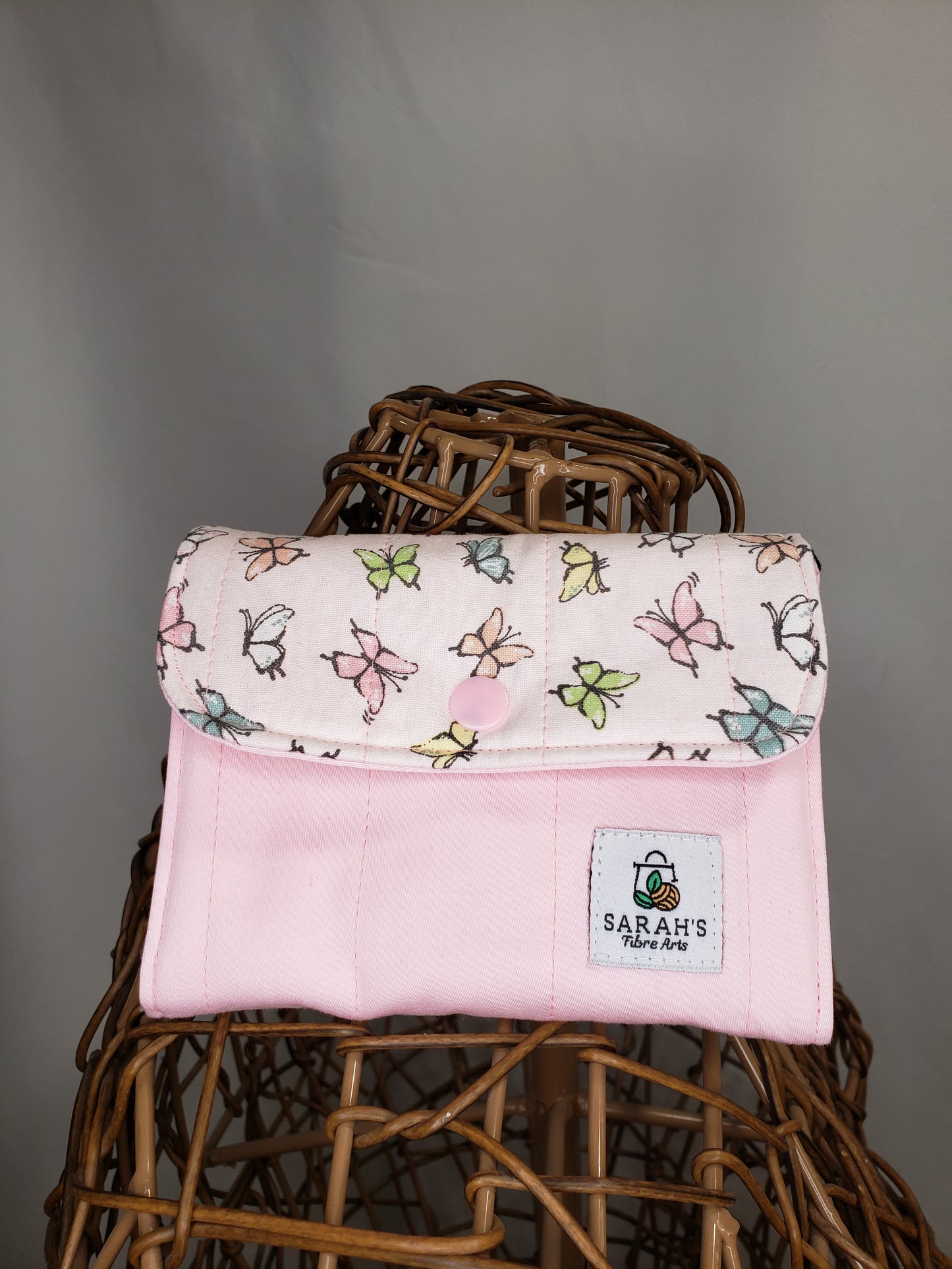 Wallet, Butterfly small wallet, Pink coin pouch, Butterfly Coin purse, Small Wallet, Change Purse, Card Holder, Notions Bag