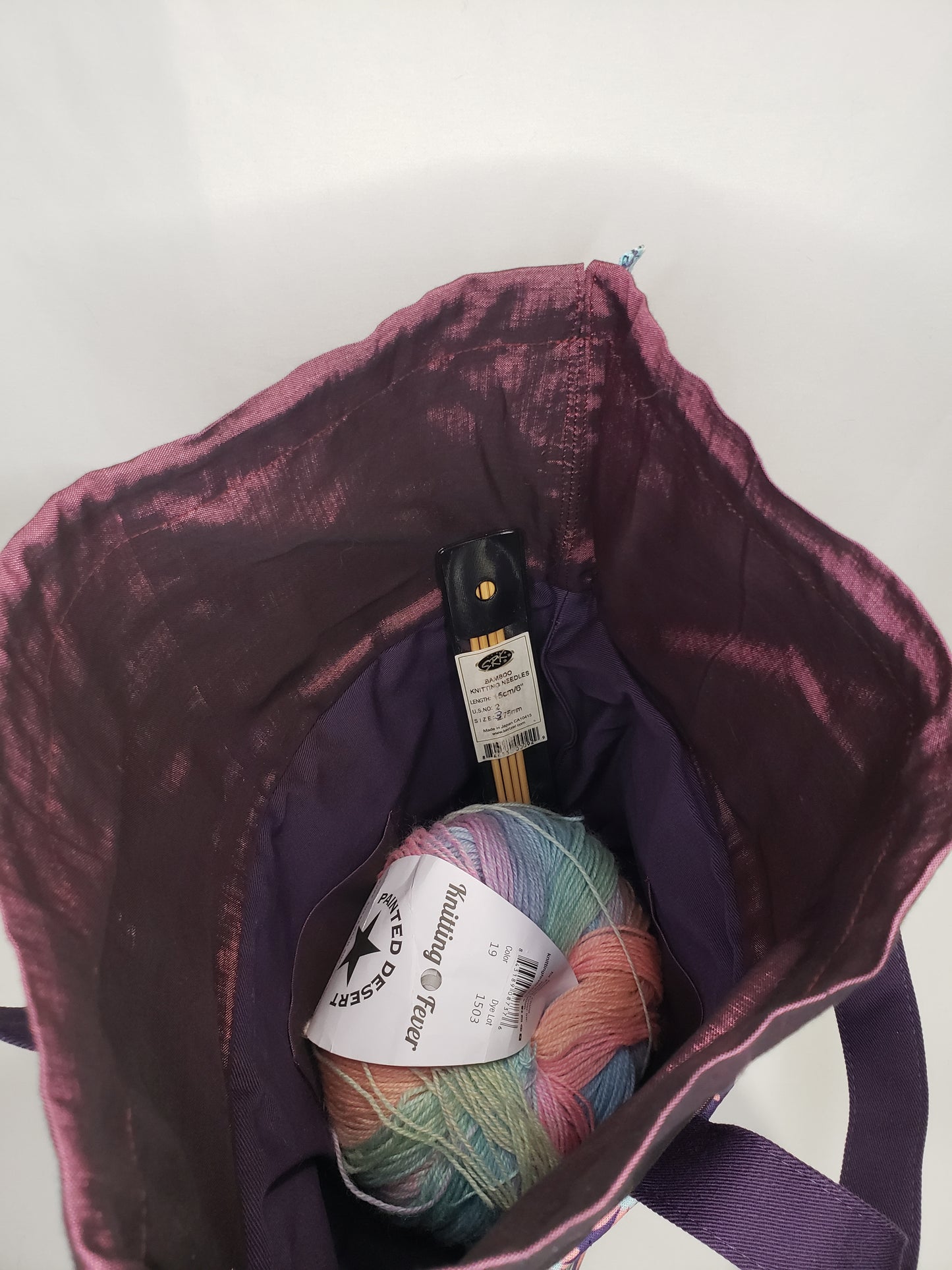 Drawstring project bag, Alpaca Project bag, Purple Project Bag, Purple Drawstring Bag, Purple Knitting bag, Purple Crochet bag