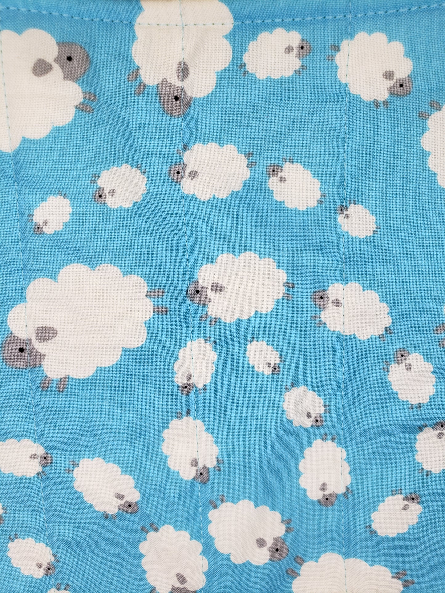 Tote Bag, Blue Sheep Tote Bag, Quilted Tote Bag, Sheep Tote Bag