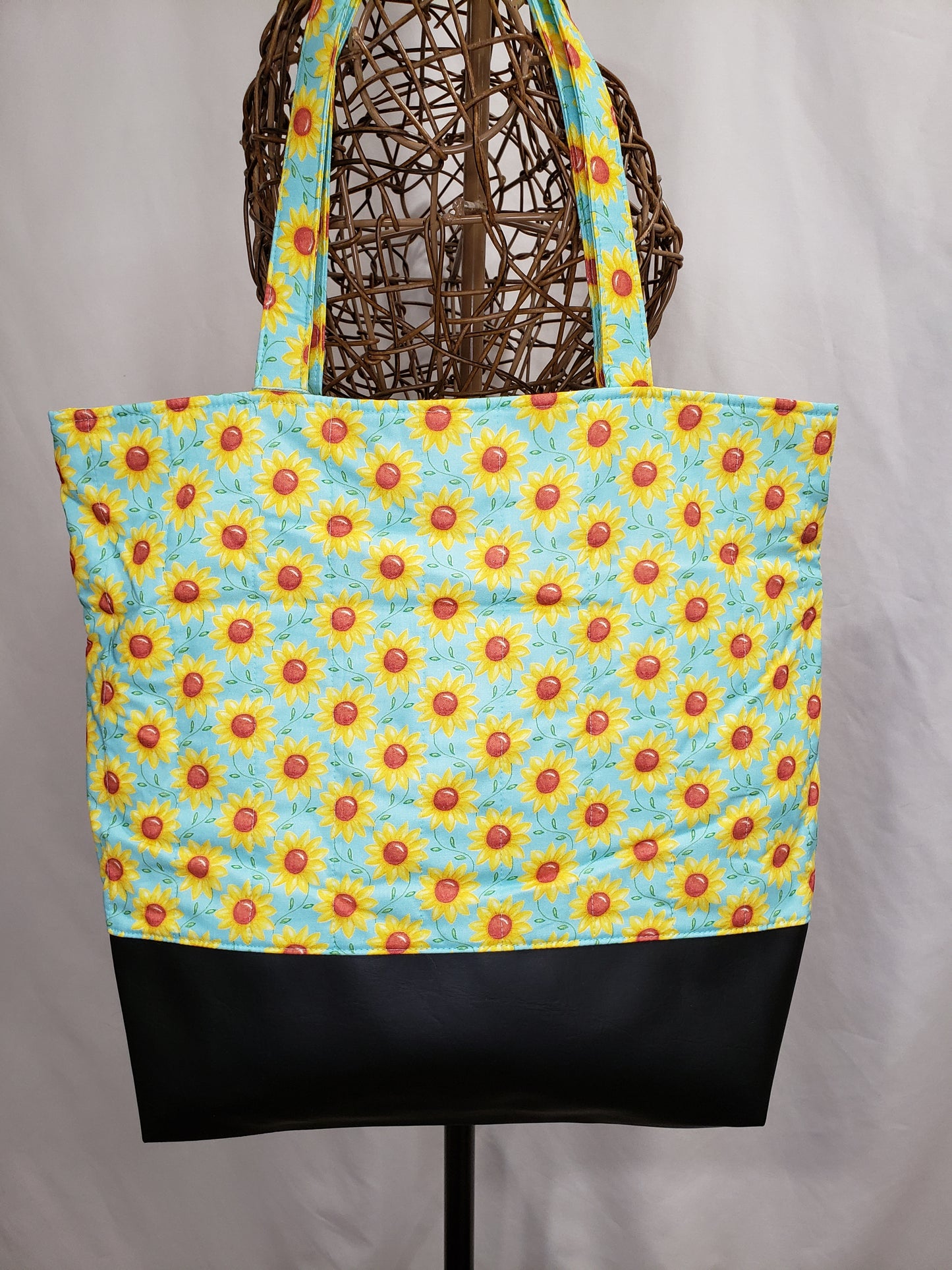 Tote bag, Quilted Tote Bag, Sunflower bag