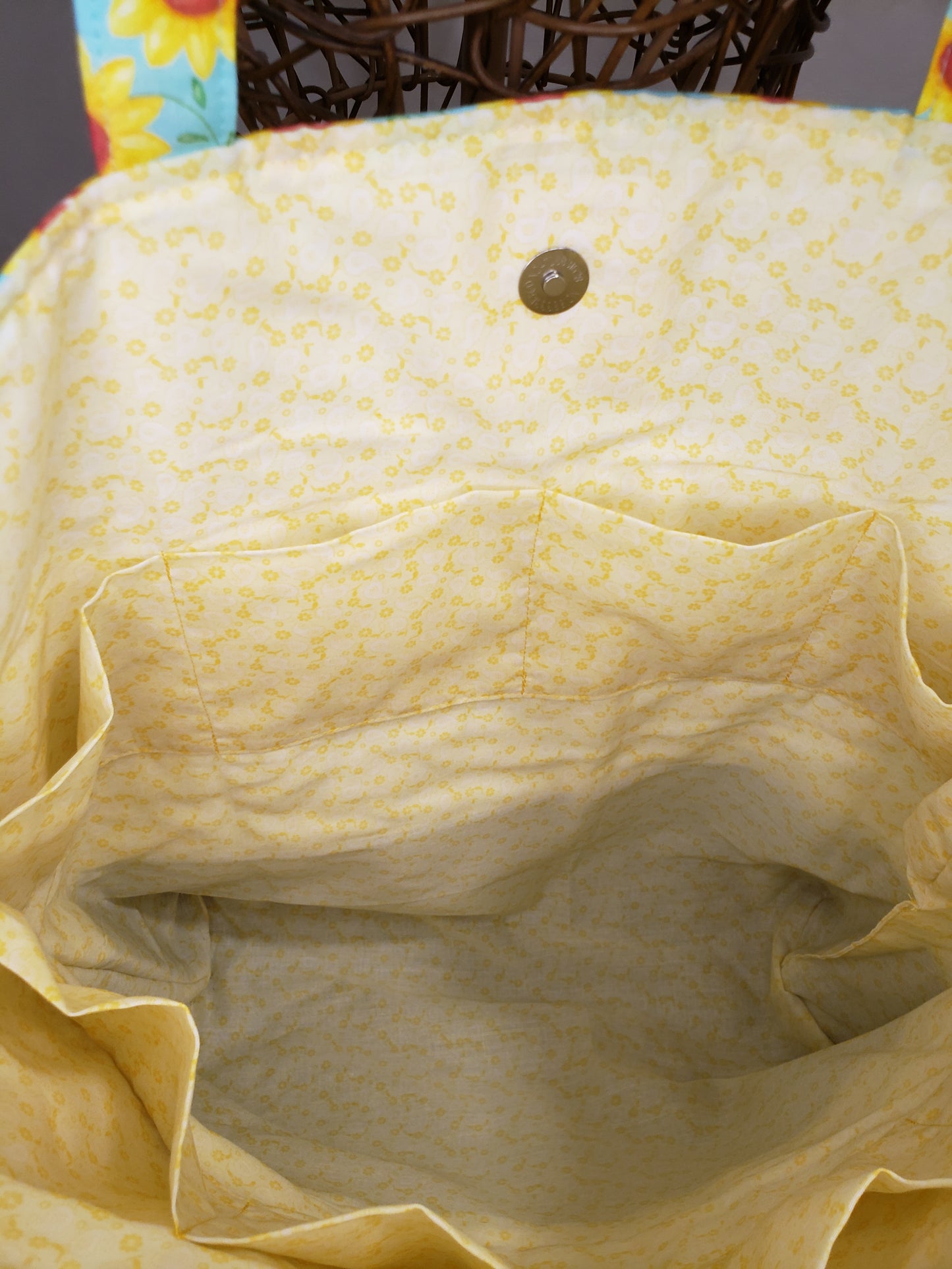 Tote bag, Quilted Tote Bag, Sunflower bag