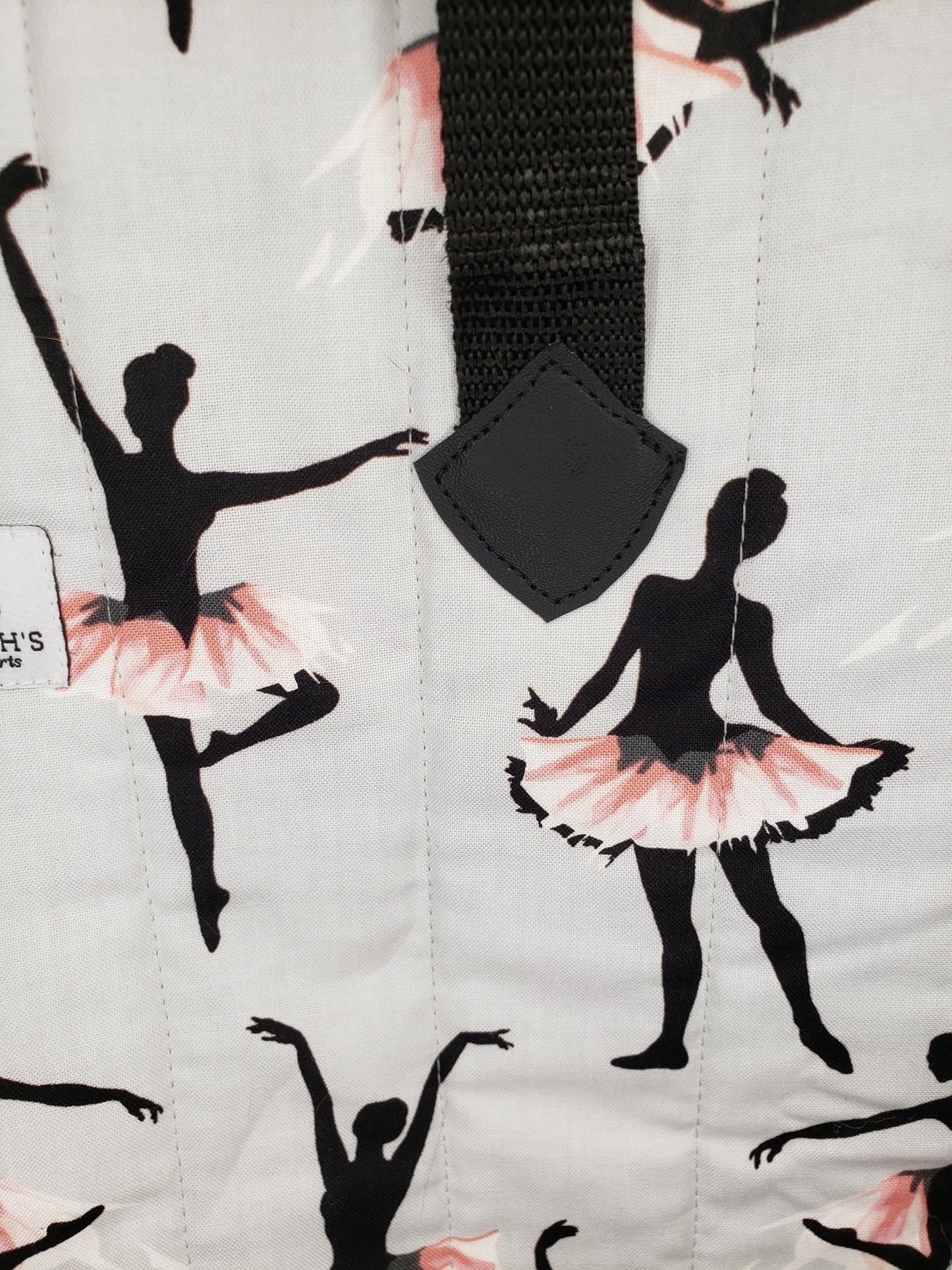 Tote Bag, Ballerina Zippered Tote Bag, Ballerina Tote bag, Grey Carry bag, Large Project bag, Large travel bag