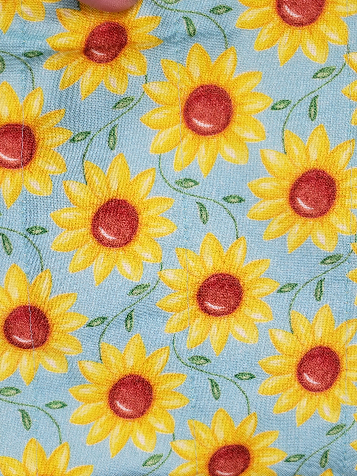 Zippered bag, Sunflower project bag with handle, Sunflower cosmetics bag, Sunflower small project bag, Cosmetics bag, Zippered bag with handle