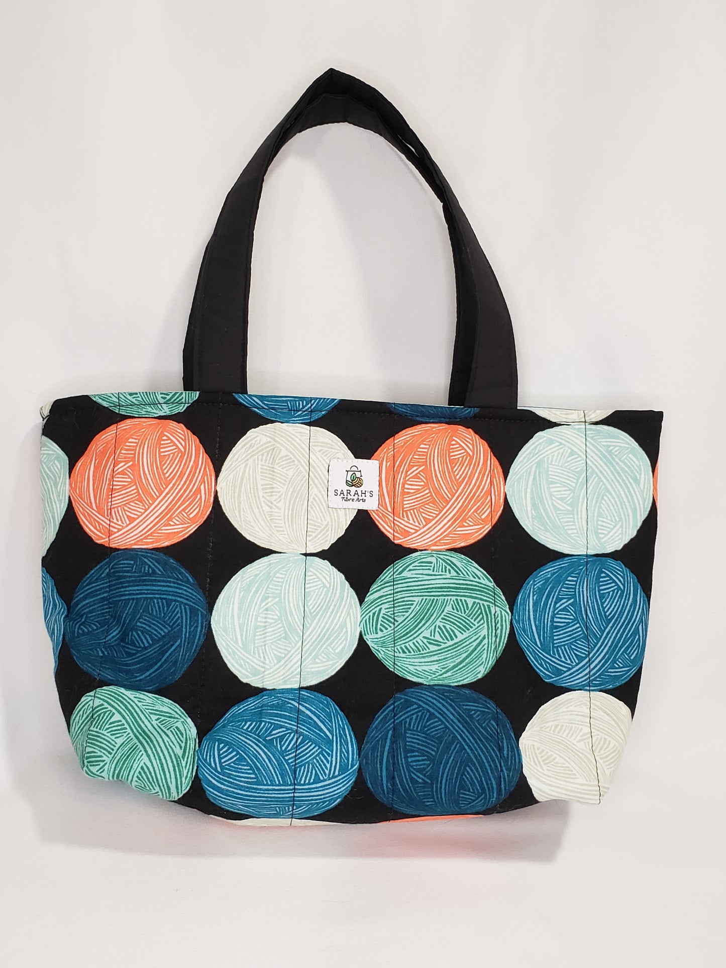 Hand Comb bag, Black Hand Comb Bag, Yarn Balls Hand Comb Bag, Black Bag, Bag for Spinners Hand Combs, Black Comb bag