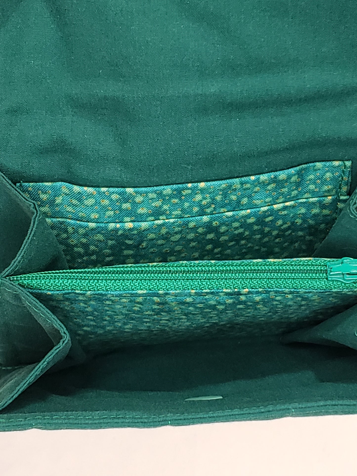Wallet, Green & Gold small wallet, Coin purse, Small Wallet, Change Purse, Card Holder, Notions Bag