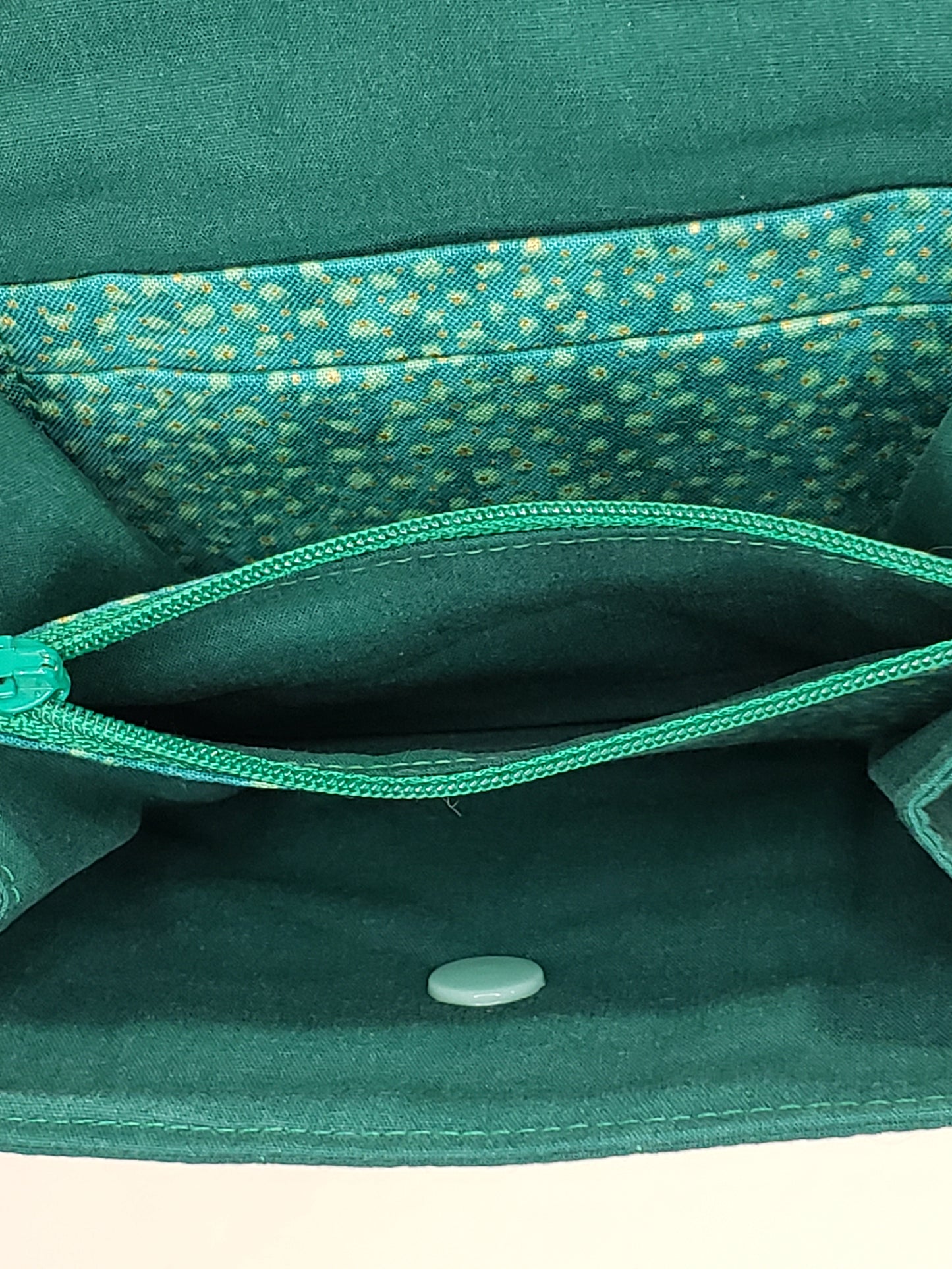 Wallet, Green & Gold small wallet, Coin purse, Small Wallet, Change Purse, Card Holder, Notions Bag