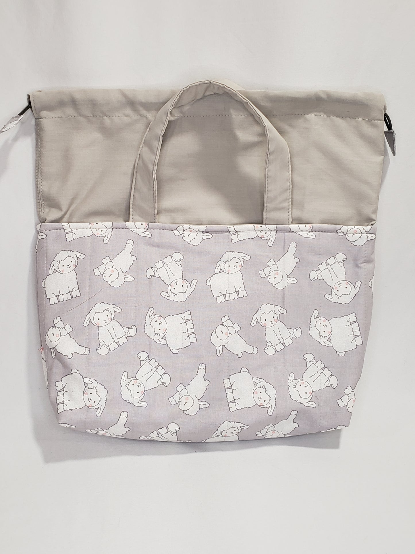 Drawstring project bag, Sheep Drawstring project bag, Sheep Drawstring Bag, Grey Drawstring Bag, Sheep Project Bag
