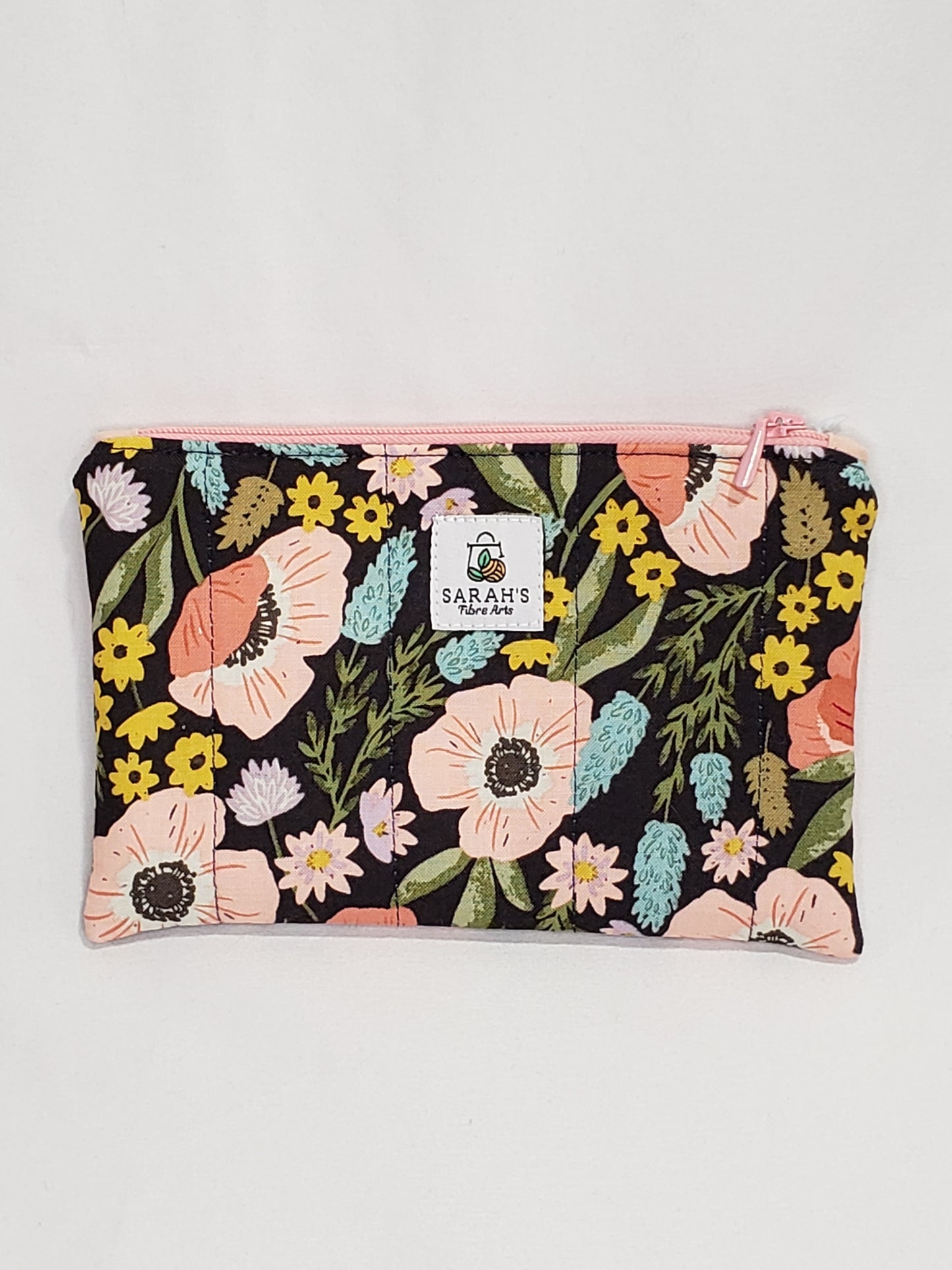Zippered pouch, Floral notions bag/coin purse, Notions Bag, Zippered purse, Colourful zippered pouch, Colourful coin bag
