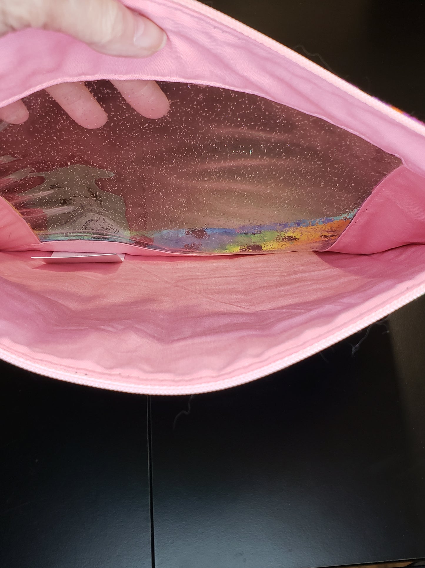 Clear Pocket Project bag, Zippered pouch, Embroidery Project Bag