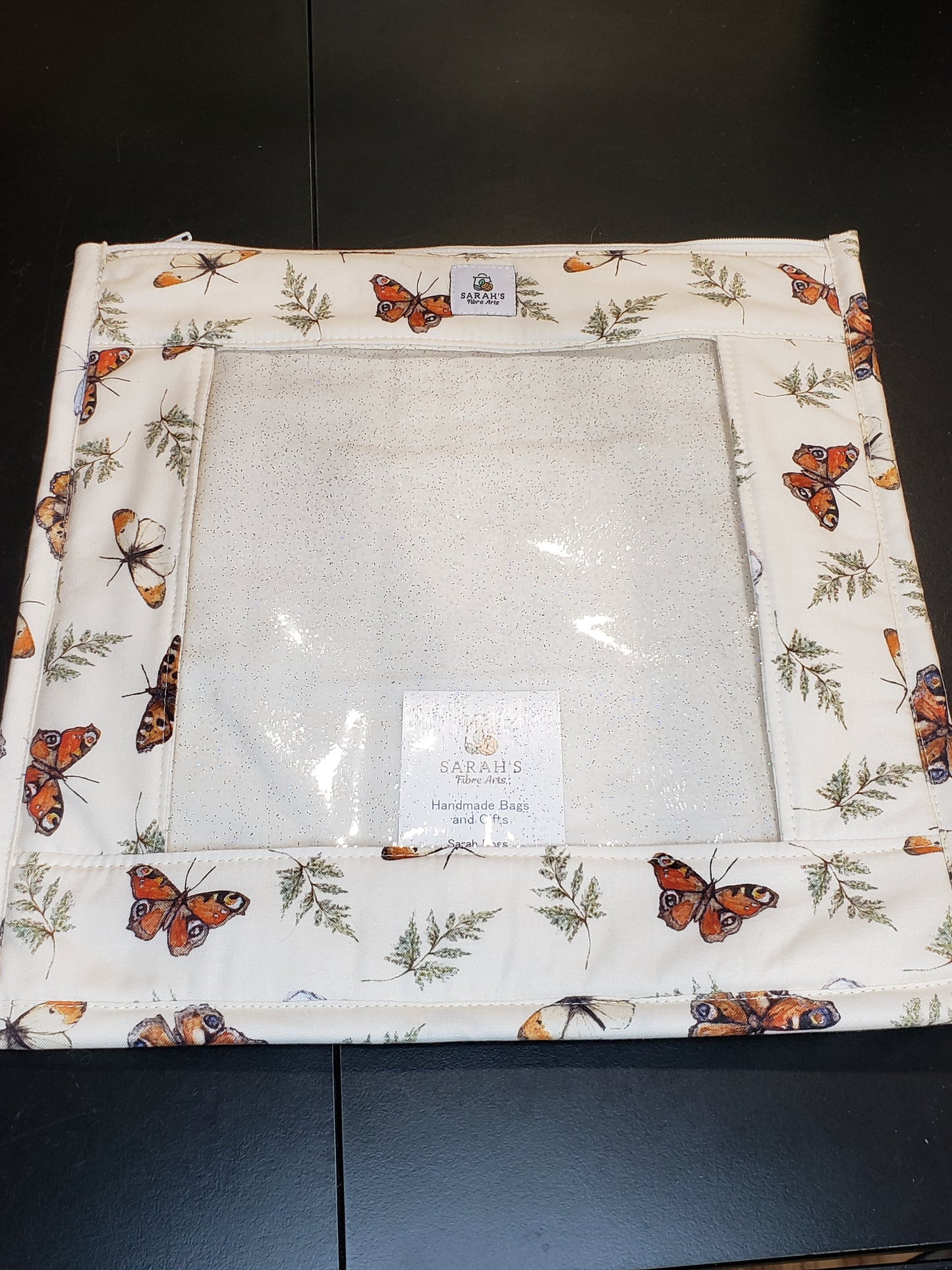 Clear Pocket Project bag, Zippered pouch, Embroidery Project Bag