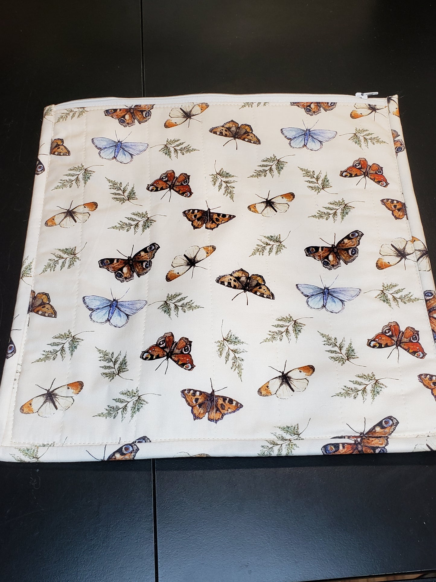 Clear Pocket Project bag, Zippered pouch, Embroidery Project Bag