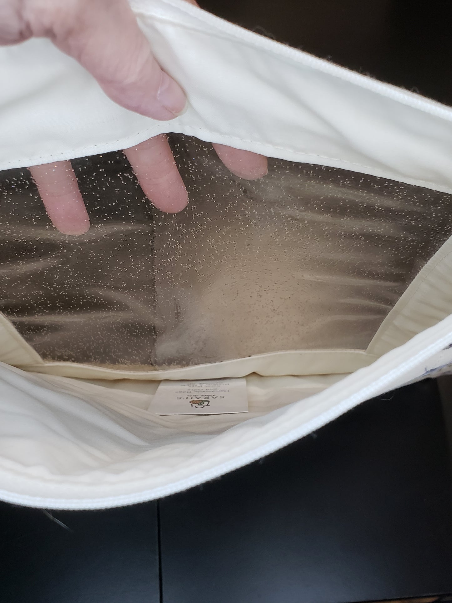 Clear Pocket Project bag, Zippered pouch, Embroidery Project Bag