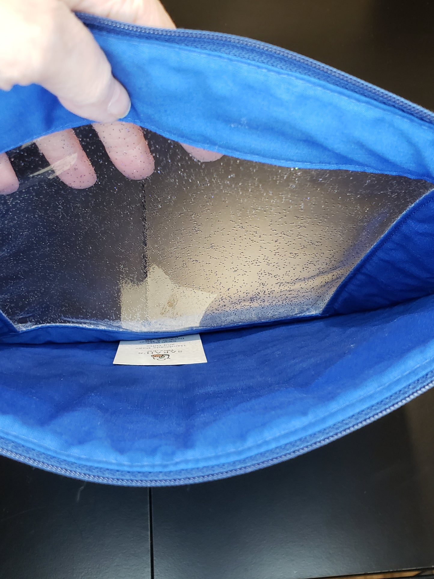 Clear Pocket Project bag, Zippered pouch, Embroidery Project Bag