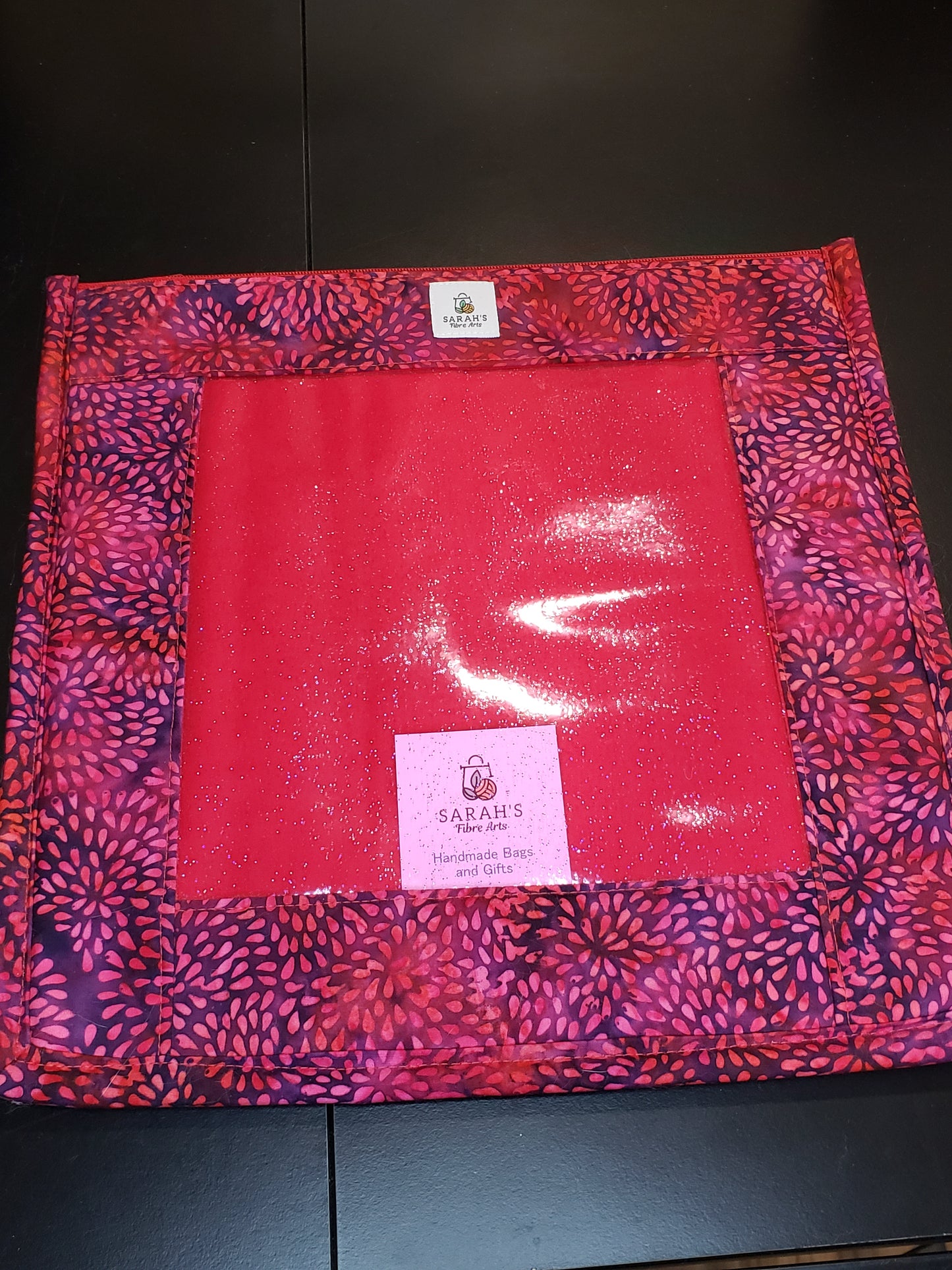 Clear Pocket Project bag, Zippered pouch, Embroidery Project Bag