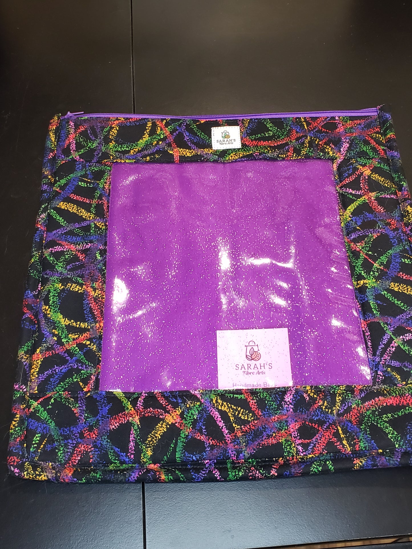 Clear Pocket Project bag, Zippered pouch, Embroidery Project Bag