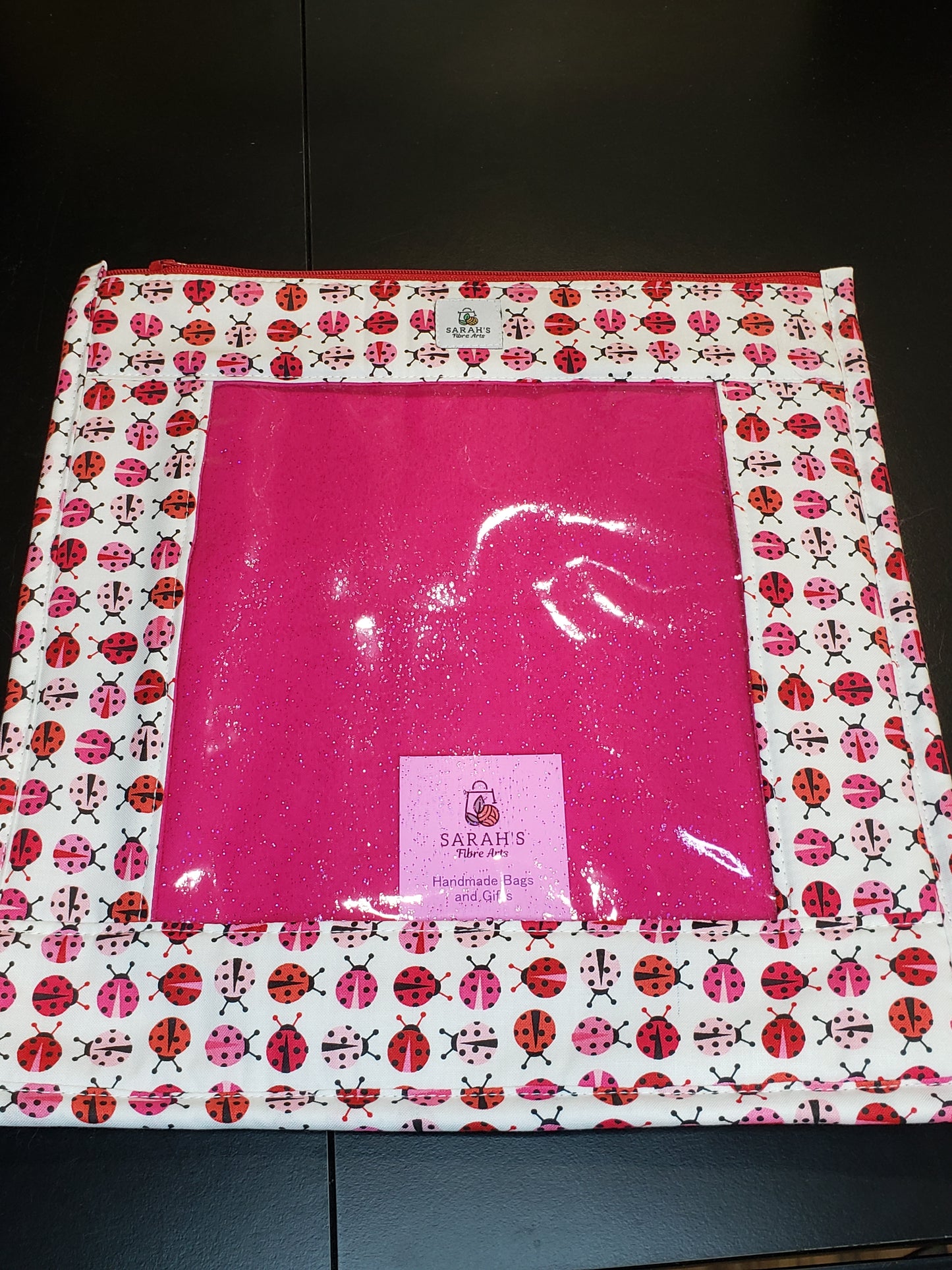 Clear Pocket Project bag, Zippered pouch, Embroidery Project Bag