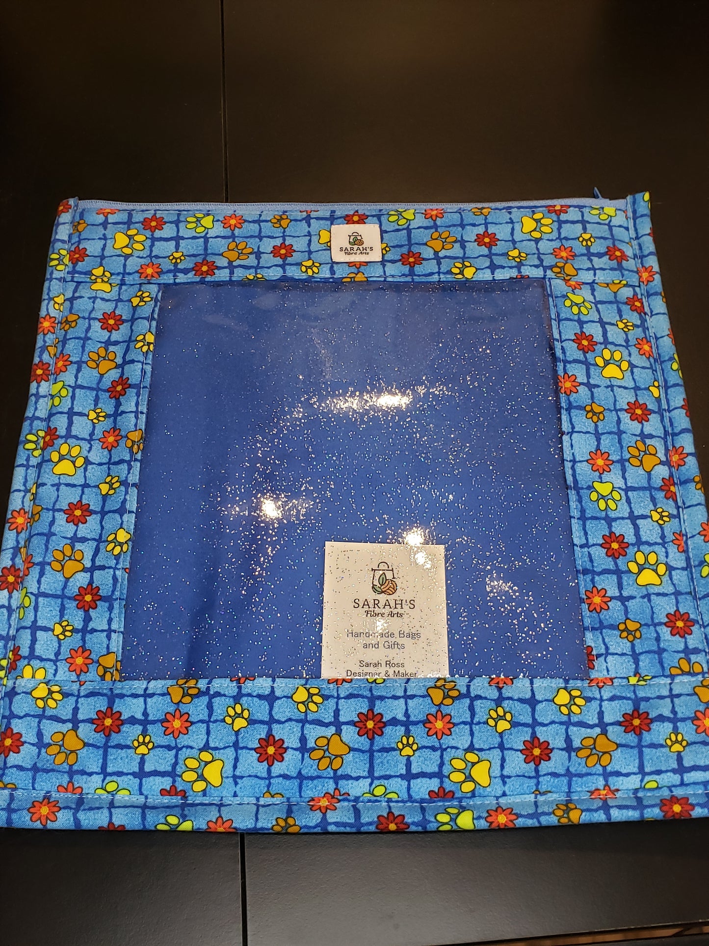 Clear Pocket Project bag, Zippered pouch, Embroidery Project Bag