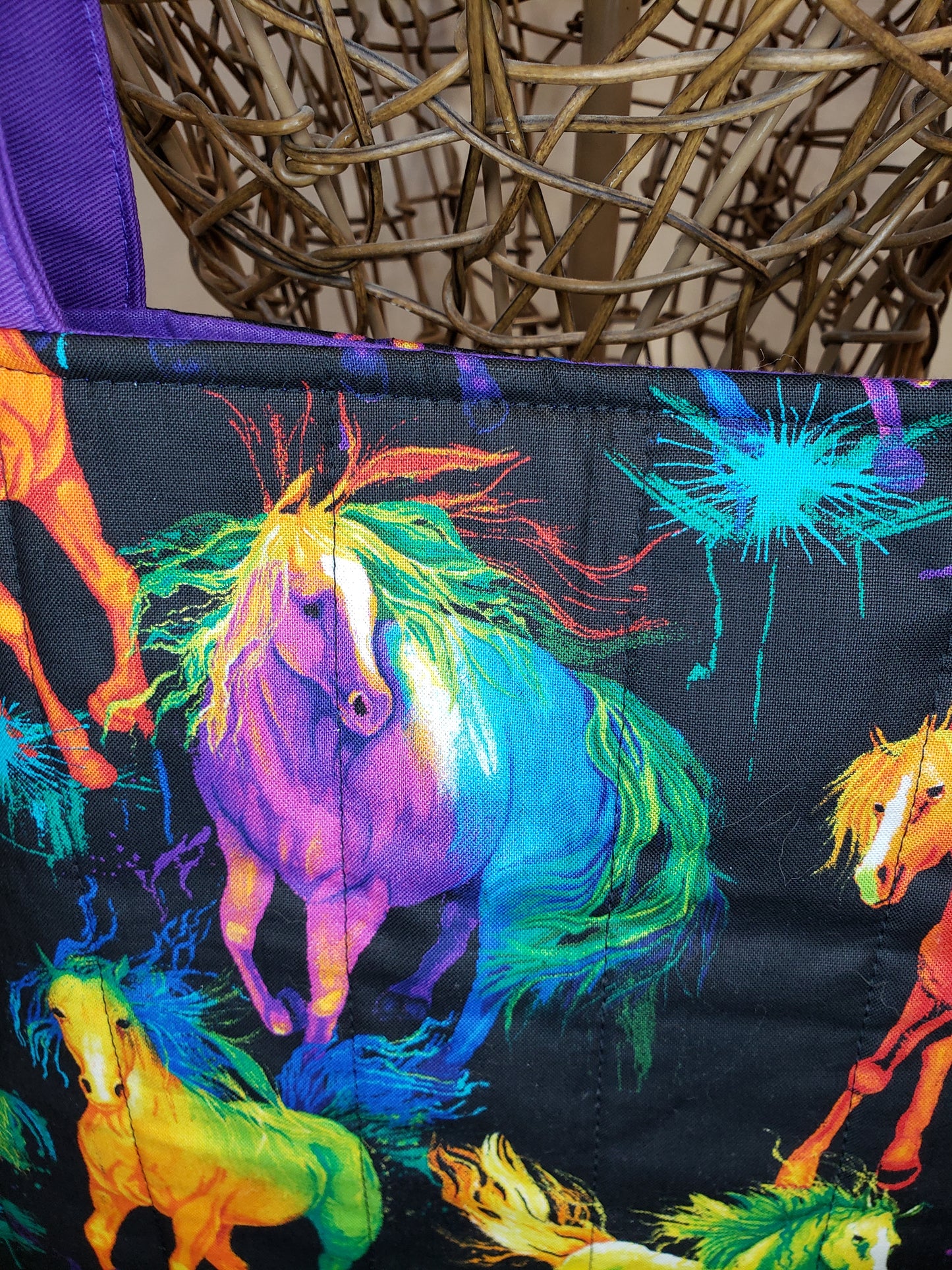 Tote Bag, Horse Tote Bag, black Tote bag, Black project bag, Horse Project bag, Horse travel bag, Large travel bag, Large carry bag