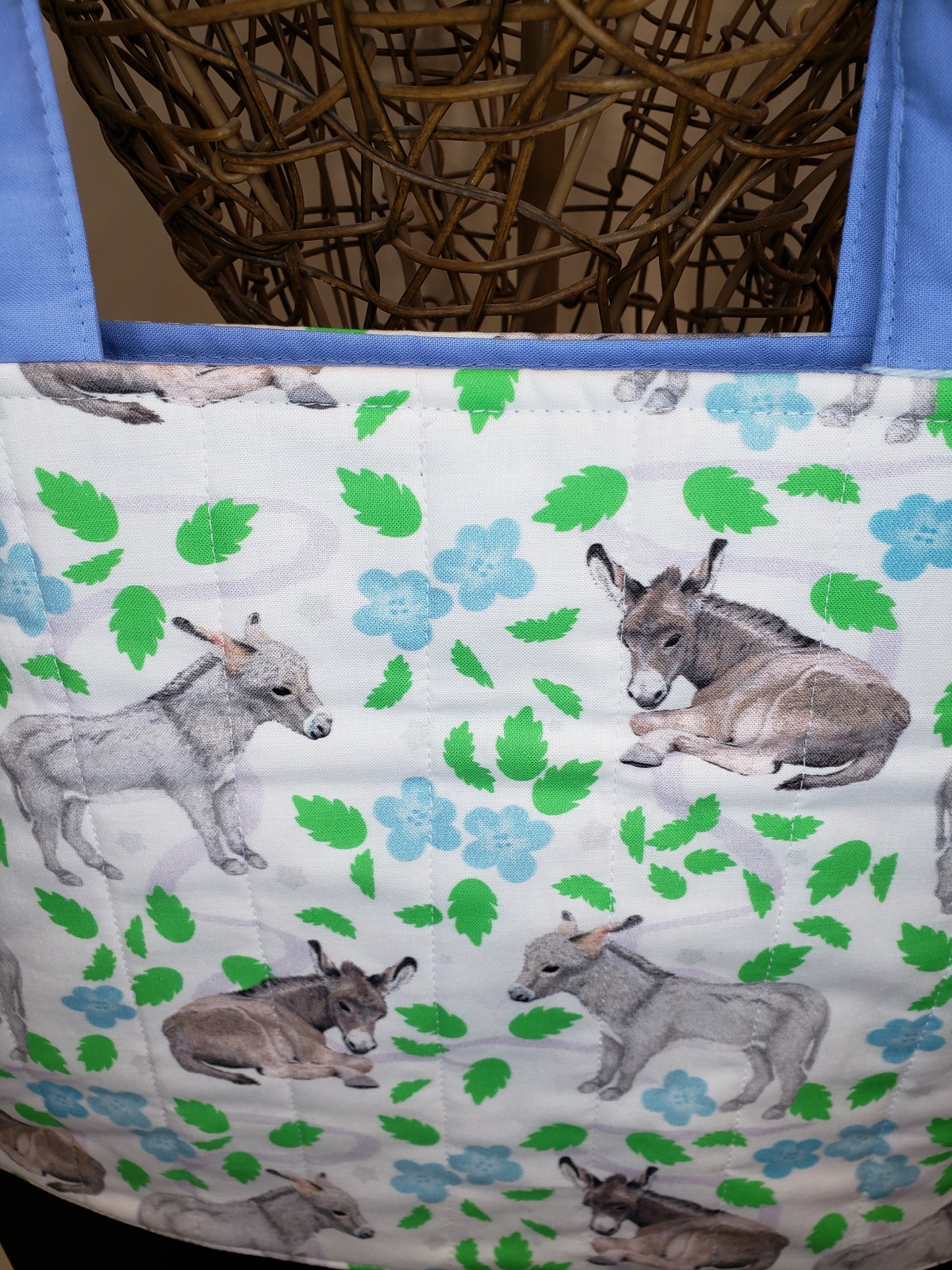 Tote Bag, Donkey Tote Bag, White Tote bag, White project bag, Donkey Project bag, Donkey travel bag, Large travel bag, Large carry bag