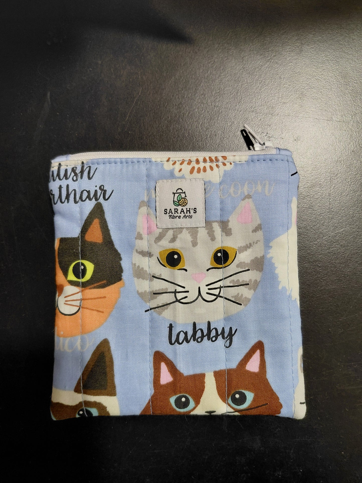 Zippered pouch, Cats notions bag, Cat coin purse, cat coin pouch, colourful cats bag, exotic cats bag