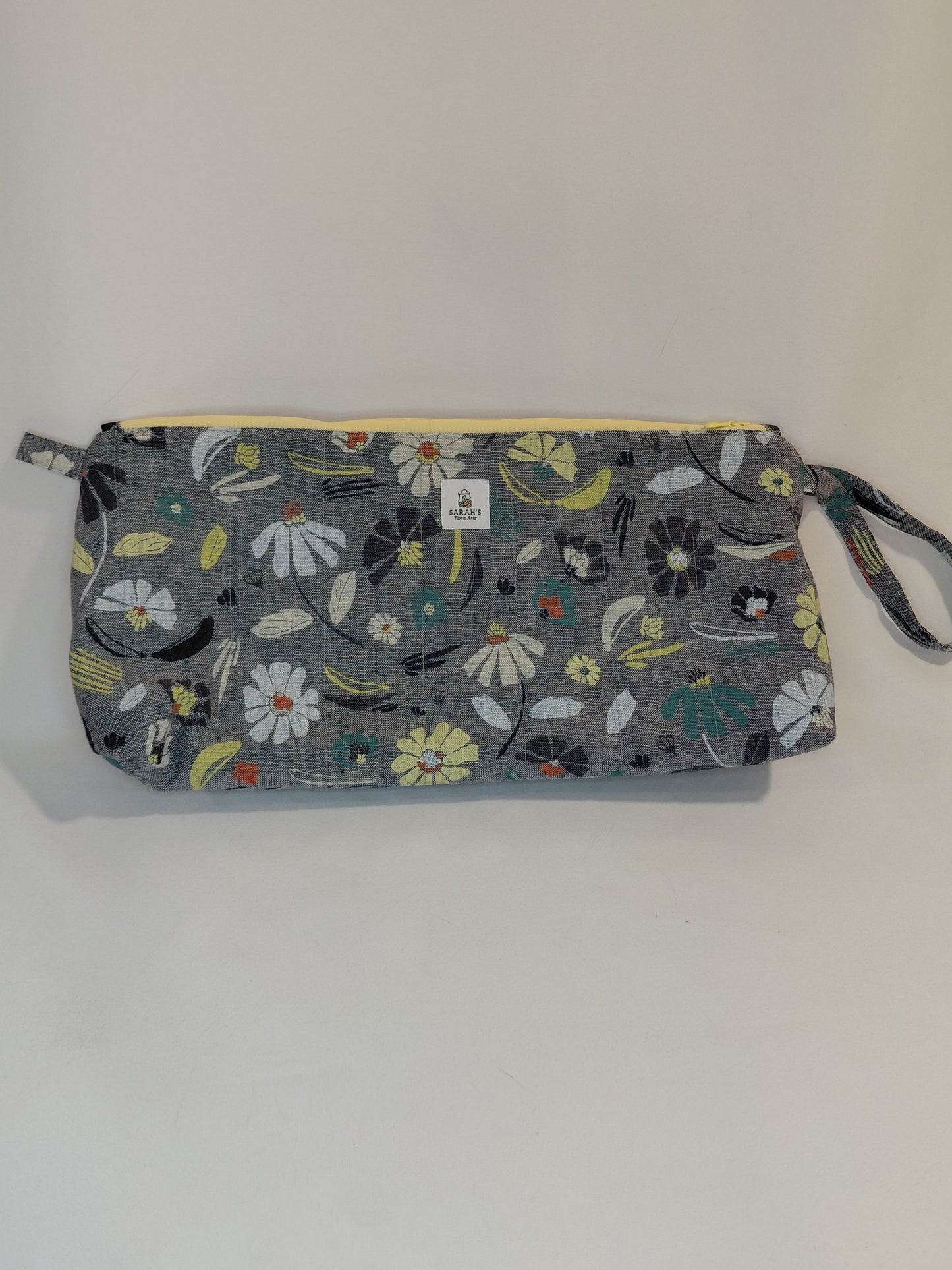 Drop Spindle bag, drop spindle bag, Zippered bag, Small project bag with handle, Zippered bag with handle