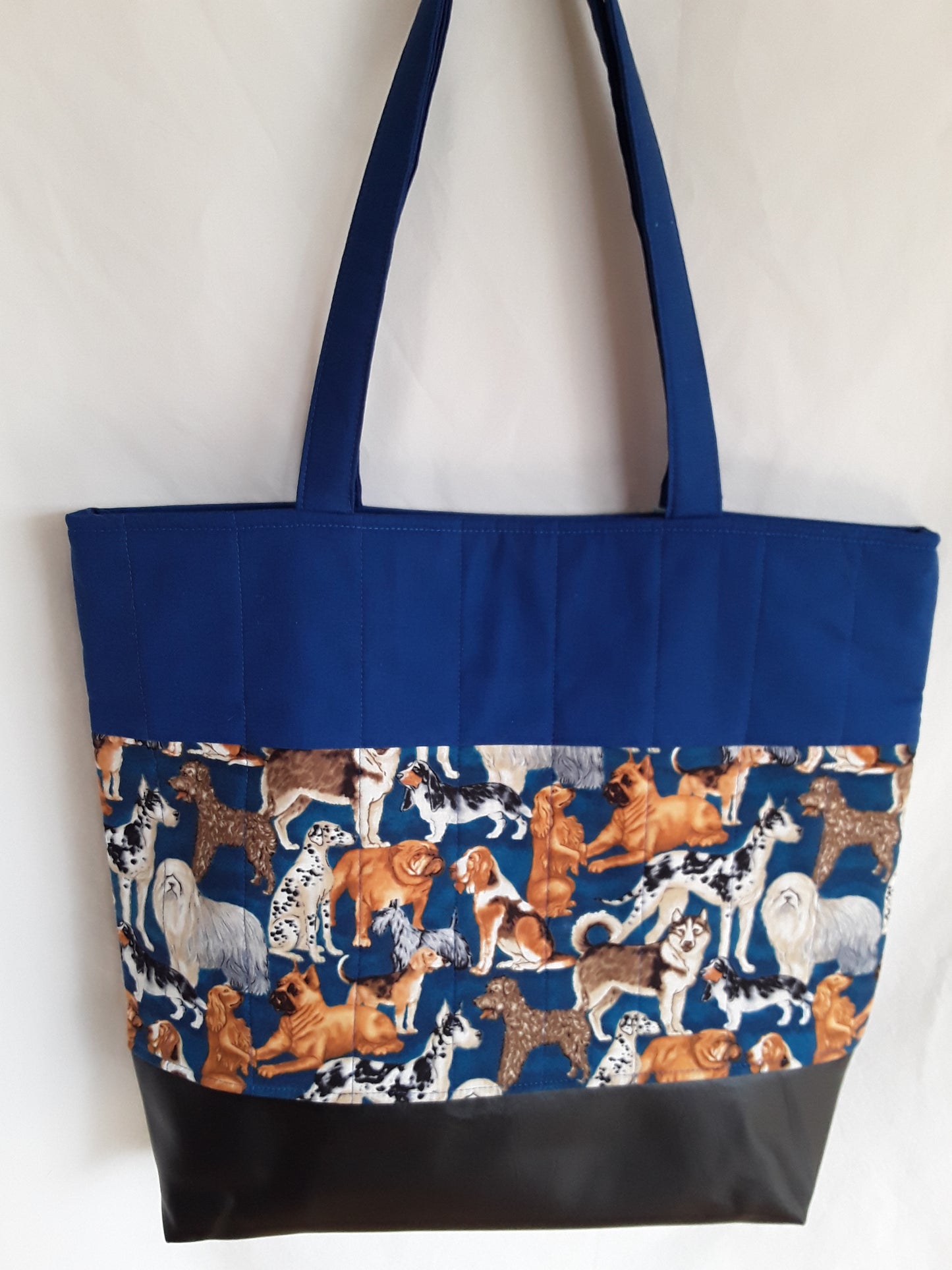 Tote Bag, Dogs Tote Bag, Blue Tote bag, Blue project bag, Doggie Project bag, Blue travel bag, Large travel bag, Large carry bag