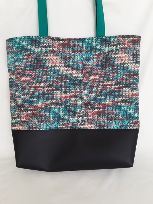 Tote Bag, Knitting Tote Bag, Quilted Tote Bag, Knitting Bag