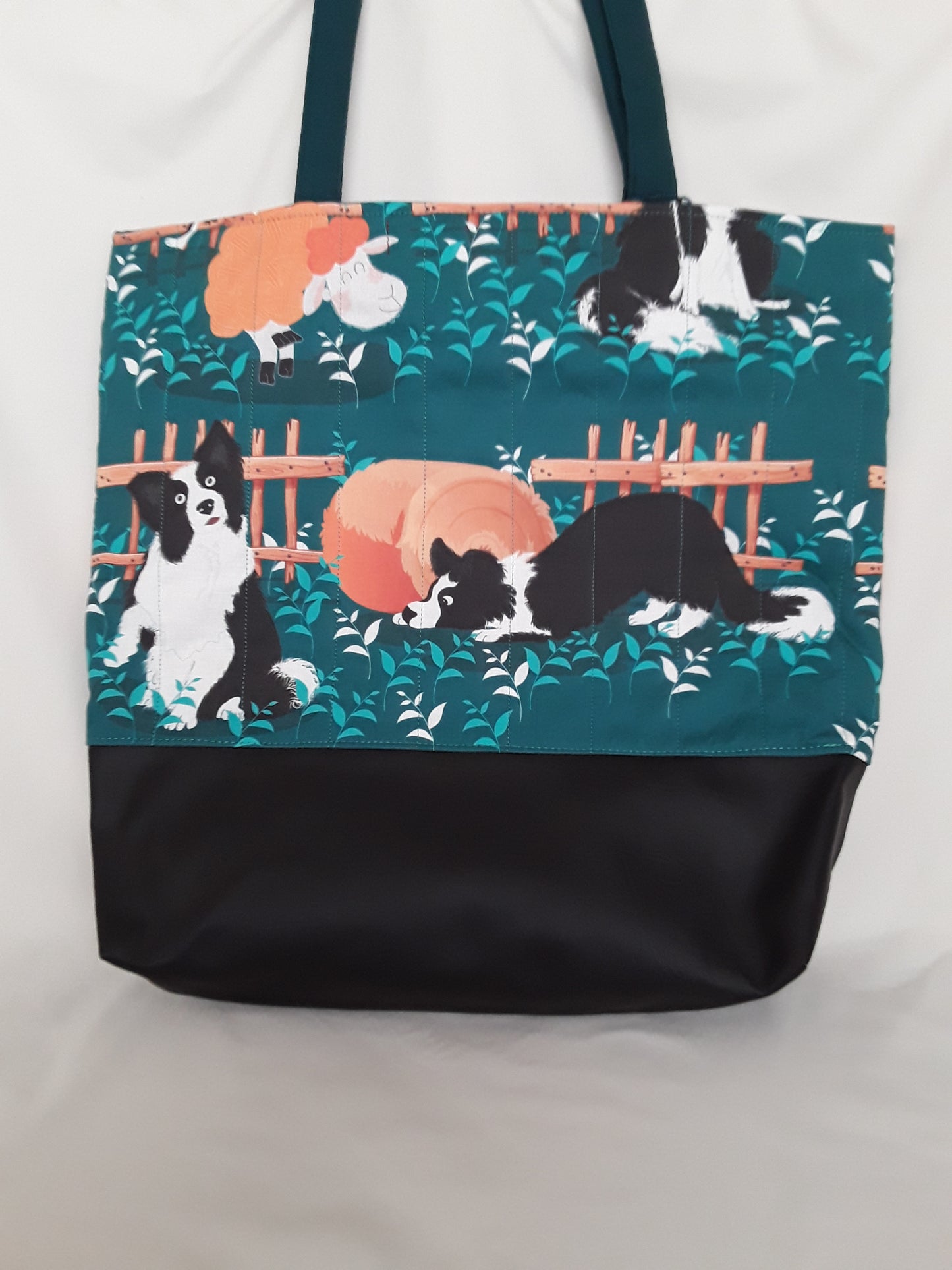 Tote bag, Sheep Dog Tote Bag, Border Collie Tote Bag, Quilted Tote Bag, Dog Tote Bag