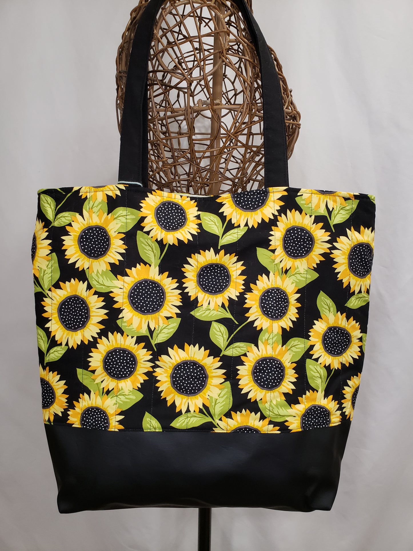 Tote bag, Quilted Tote Bag, Sunflower bag