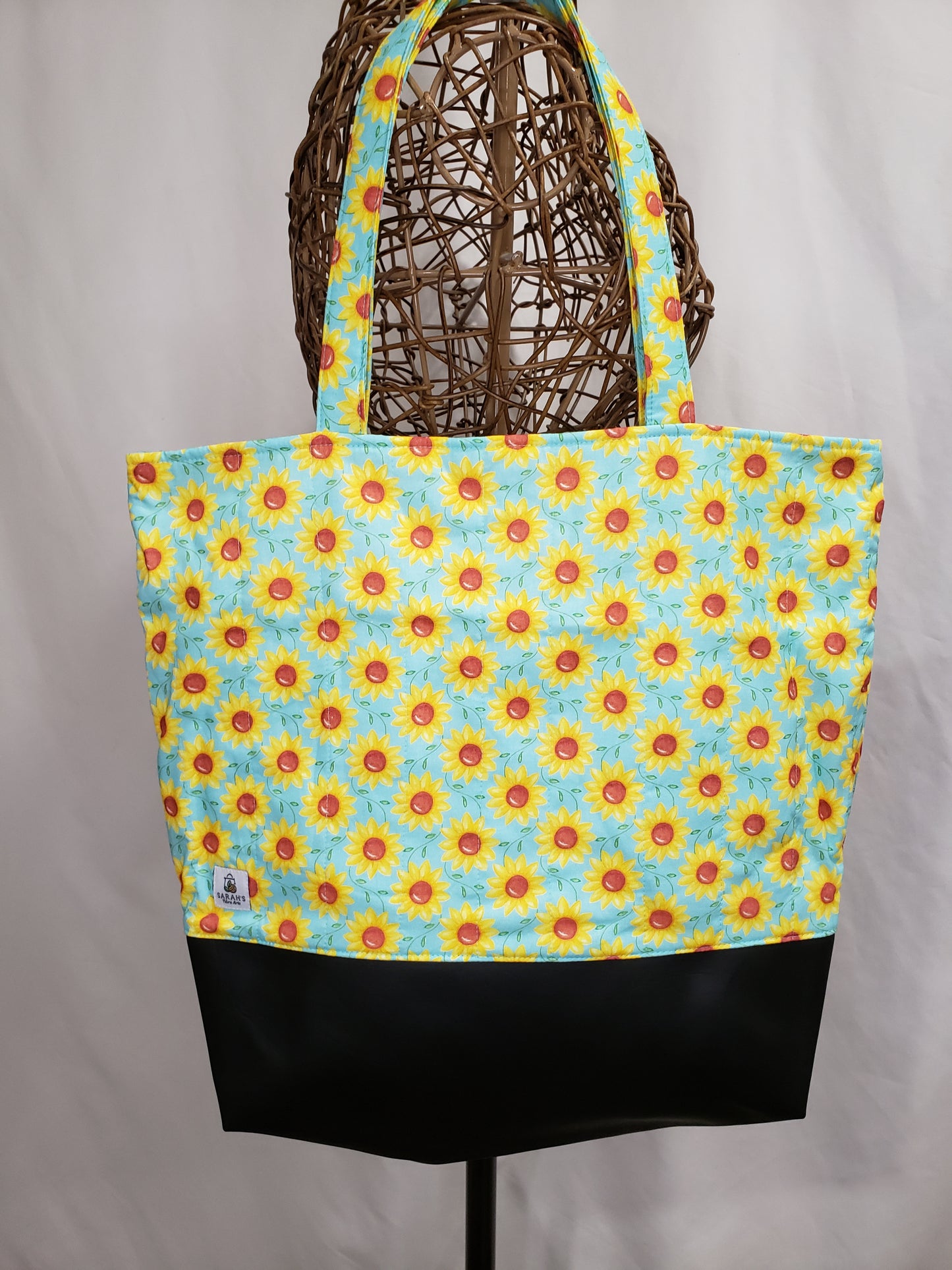 Tote bag, Quilted Tote Bag, Sunflower bag