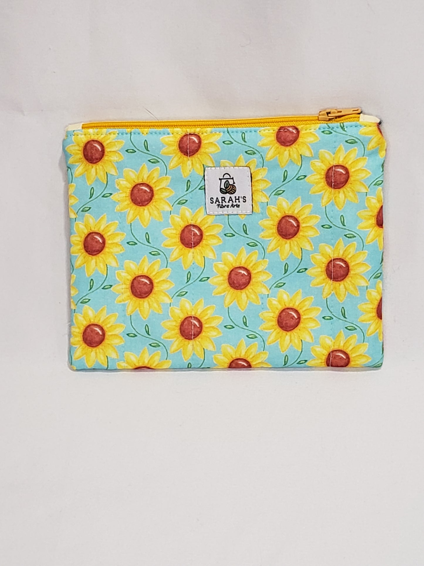 Zippered pouch, Sunflower Notions pouch, Coin Purse, Zippered pouch, Notions Pouch, Sunflower Coin Purse, Sunflower Zippered Pouch