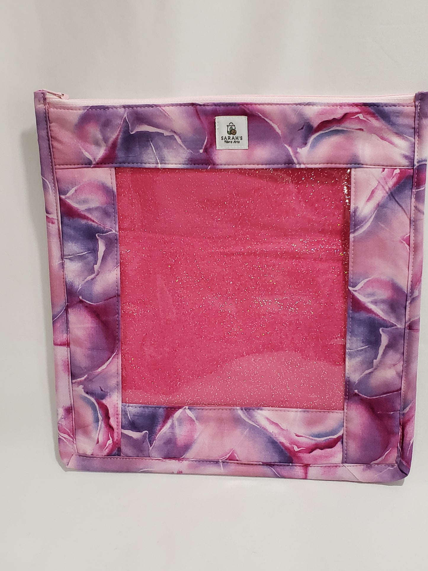 Clear Pocket Project bag, Zippered pouch, Embroidery Project Bag