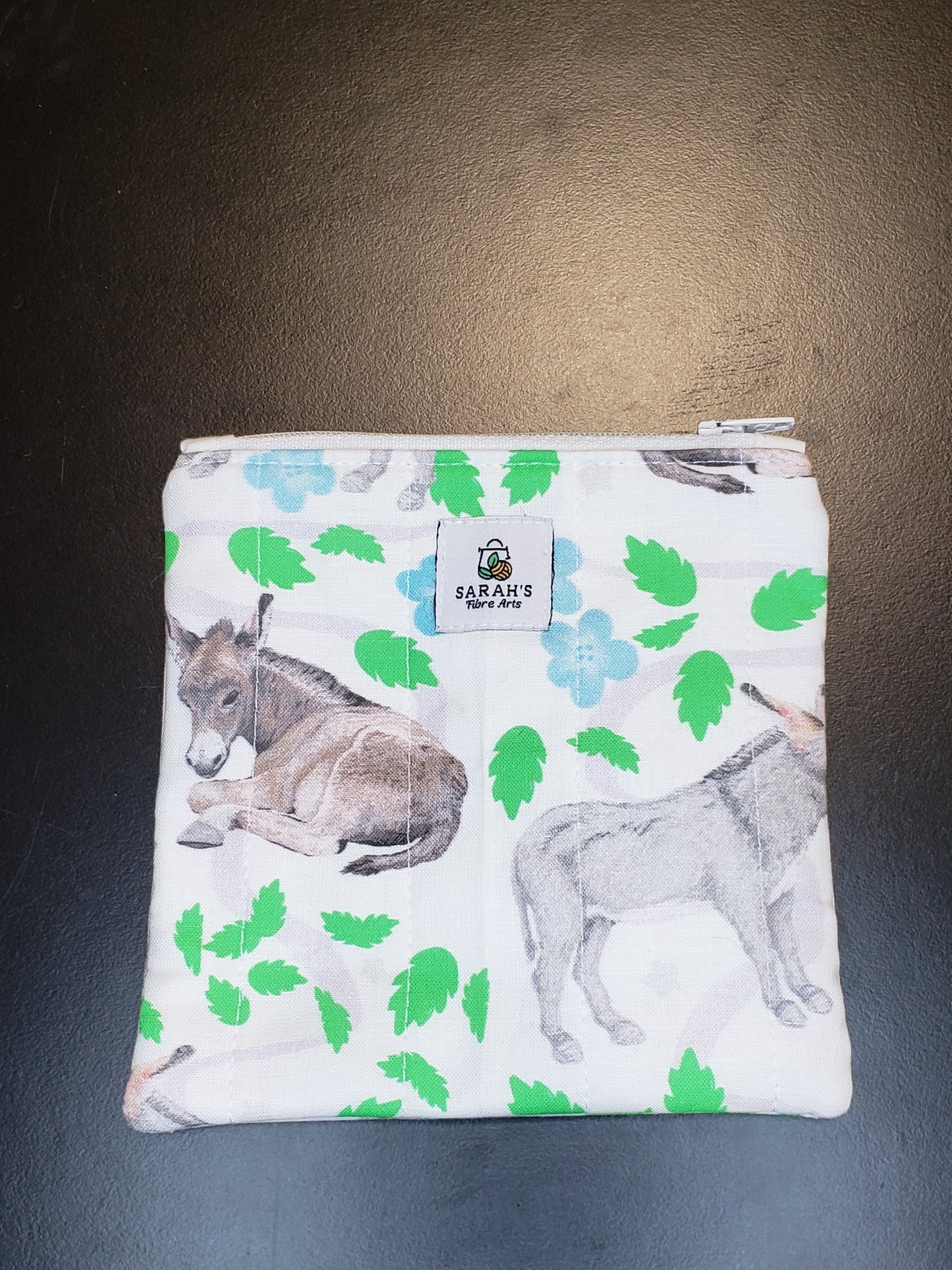 Zippered pouch, Donkey Notions pouch, Coin Purse, Notions Pouch, Donkey Coin Purse, Donkey Zippered Pouch