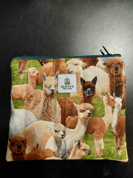 Zippered pouch, Alpaca Notions pouch, Coin Purse, Notions Pouch, Alpaca Coin Purse, Alpaca Zippered Pouch
