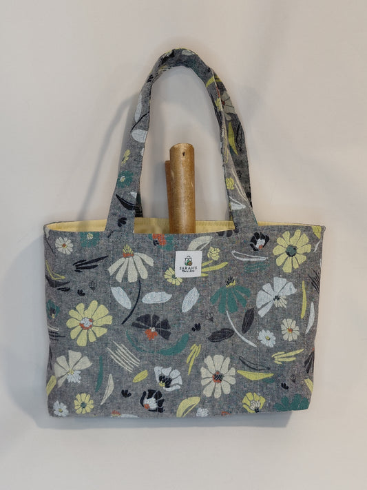 Hand Comb bag, Floral Hand Comb Bag, Floral Bag, Bag for Spinners Hand Combs, Grey Comb bag