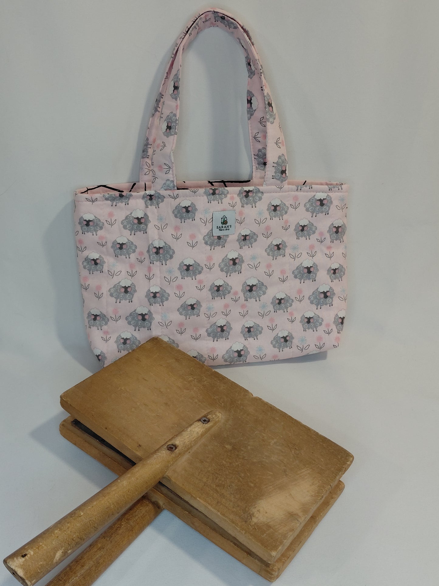 Hand Comb bag, Sheep Hand Comb Bag, Sheep Bag, Bag for Spinners Hand Combs, Pink Comb bag