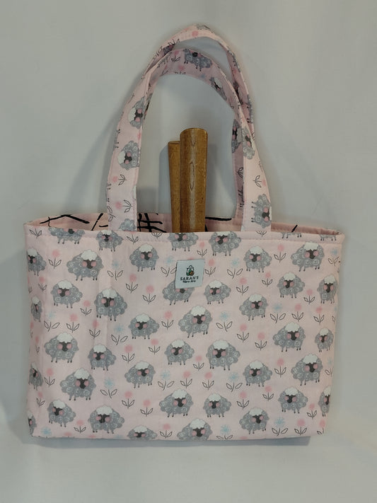 Hand Comb bag, Sheep Hand Comb Bag, Sheep Bag, Bag for Spinners Hand Combs, Pink Comb bag