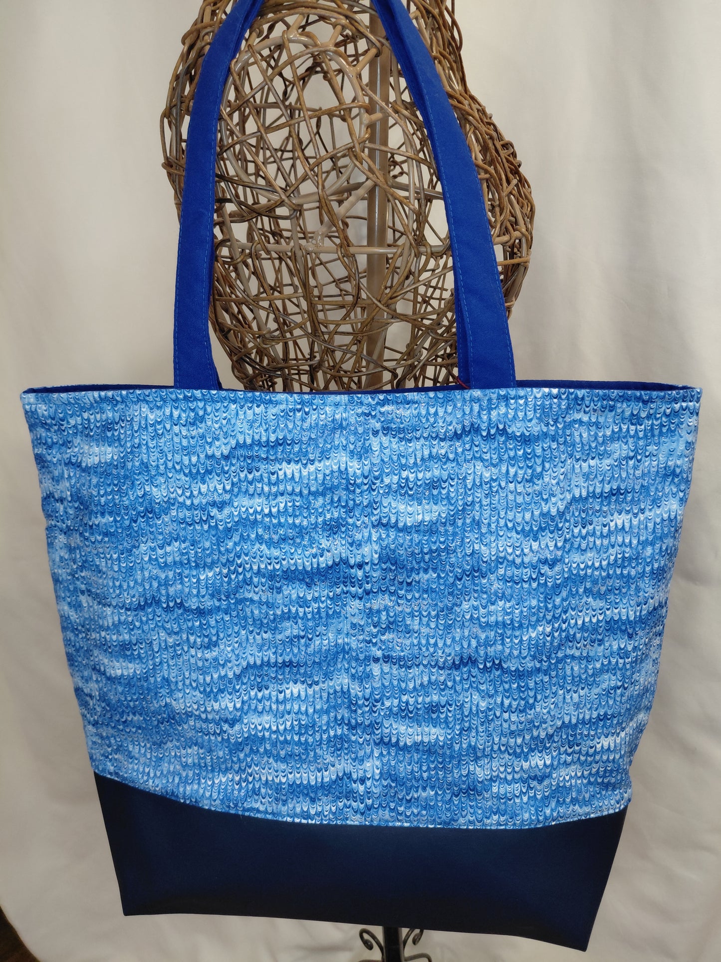 Tote Bag, Blue Tote Bag, Quilted Tote Bag, Sparkly Tote Bag