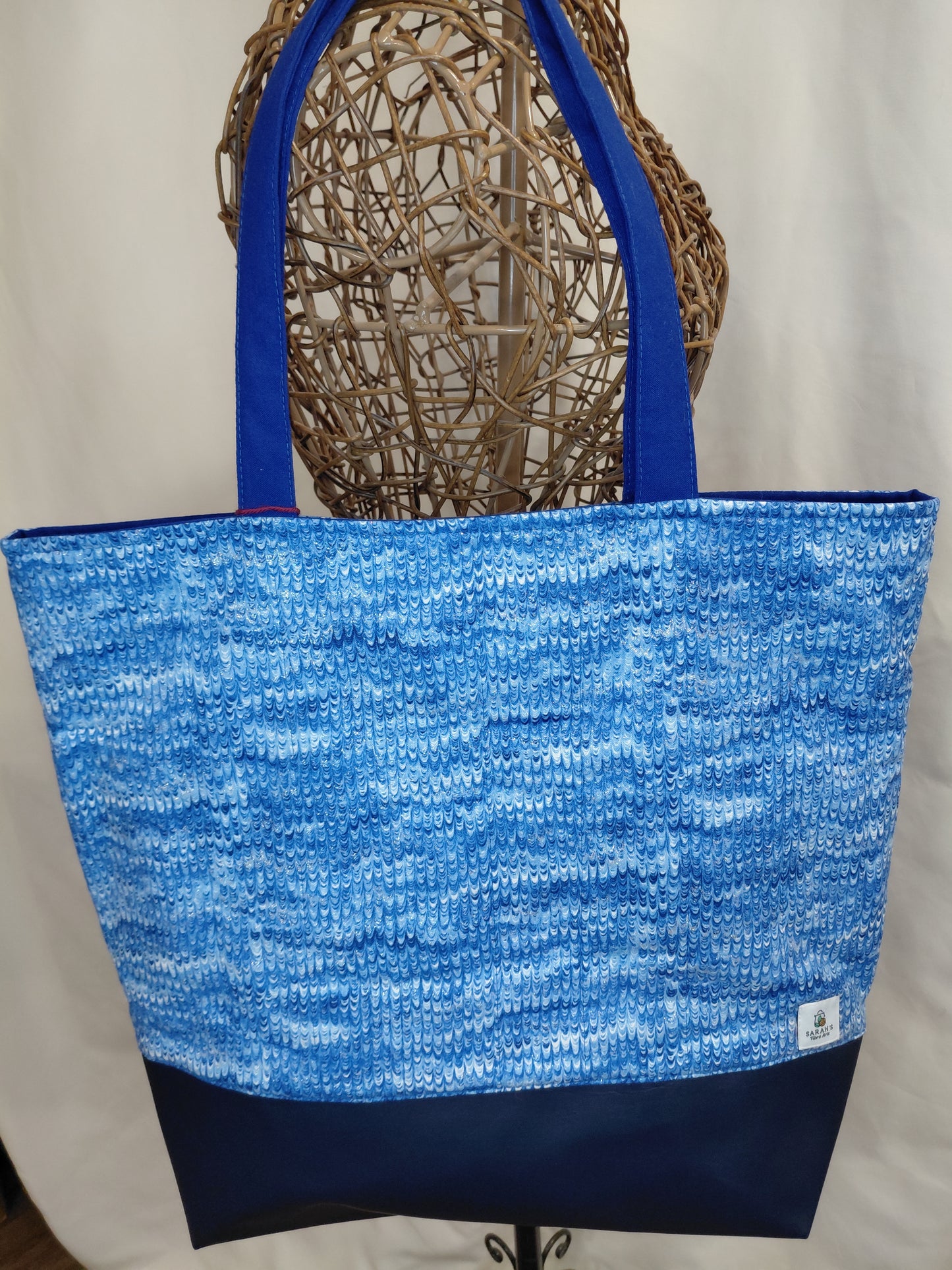 Tote Bag, Blue Tote Bag, Quilted Tote Bag, Sparkly Tote Bag