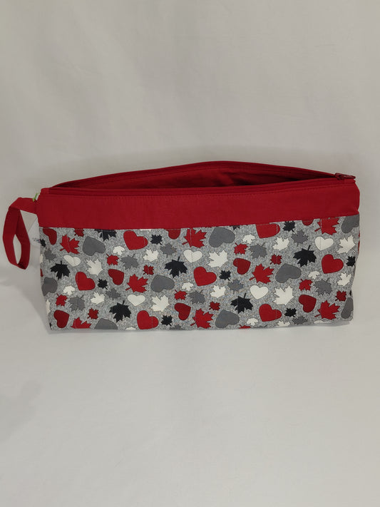 Drop Spindle bag, Spindle bag, Zippered bag, Small project bag with handle, Zippered bag with handle