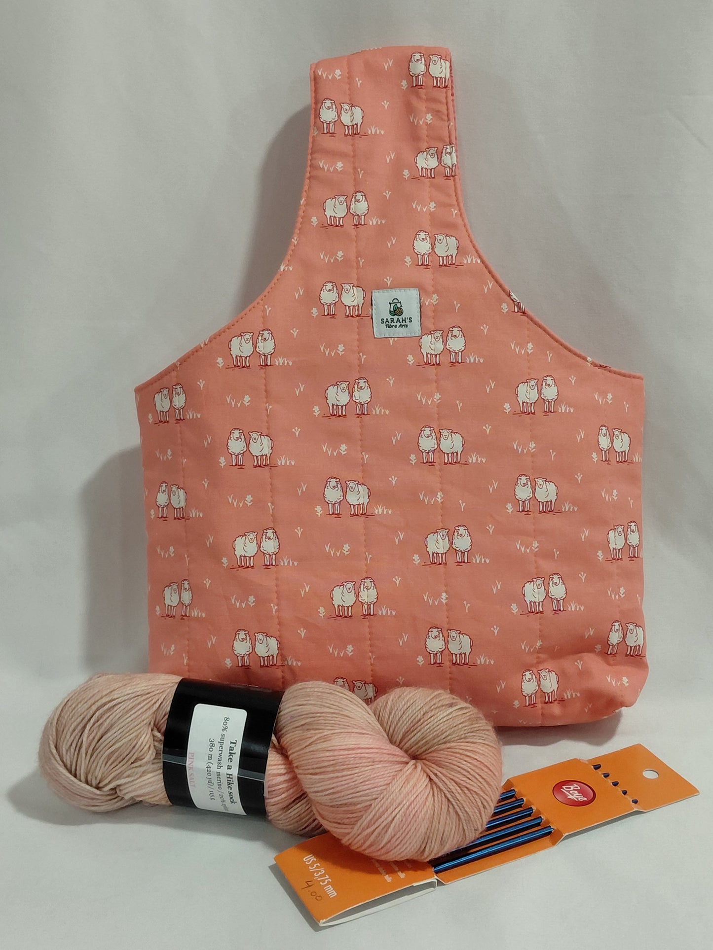 Arm bag, Arm Project bag, Sheep Print Project Bag, Wrist Bag, Sheep Arm Bag, Project Wrist Bag