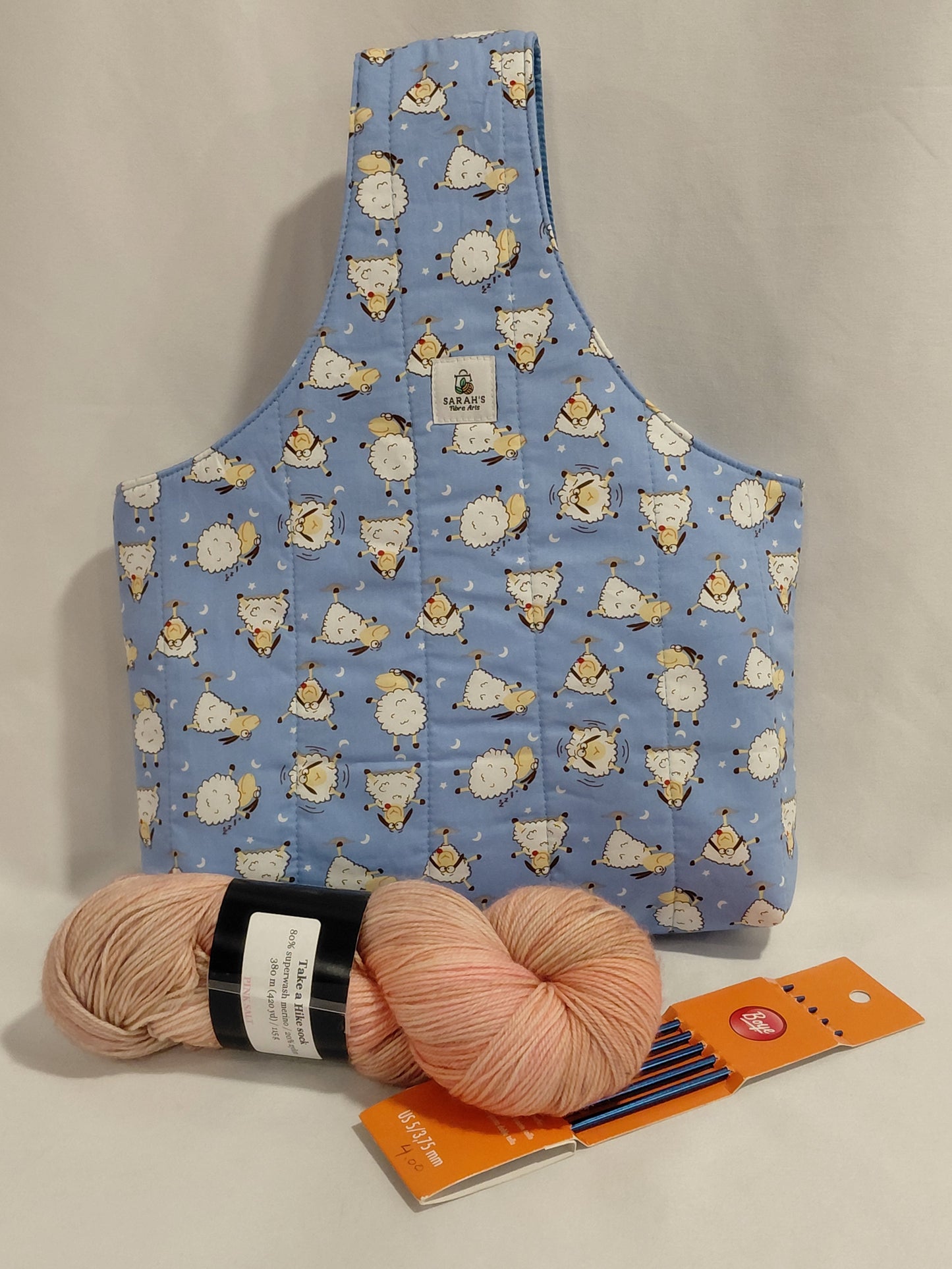 Arm bag, Arm Project bag, Sheep Print Project Bag, Wrist Bag, Sheep Arm Bag, Project Wrist Bag
