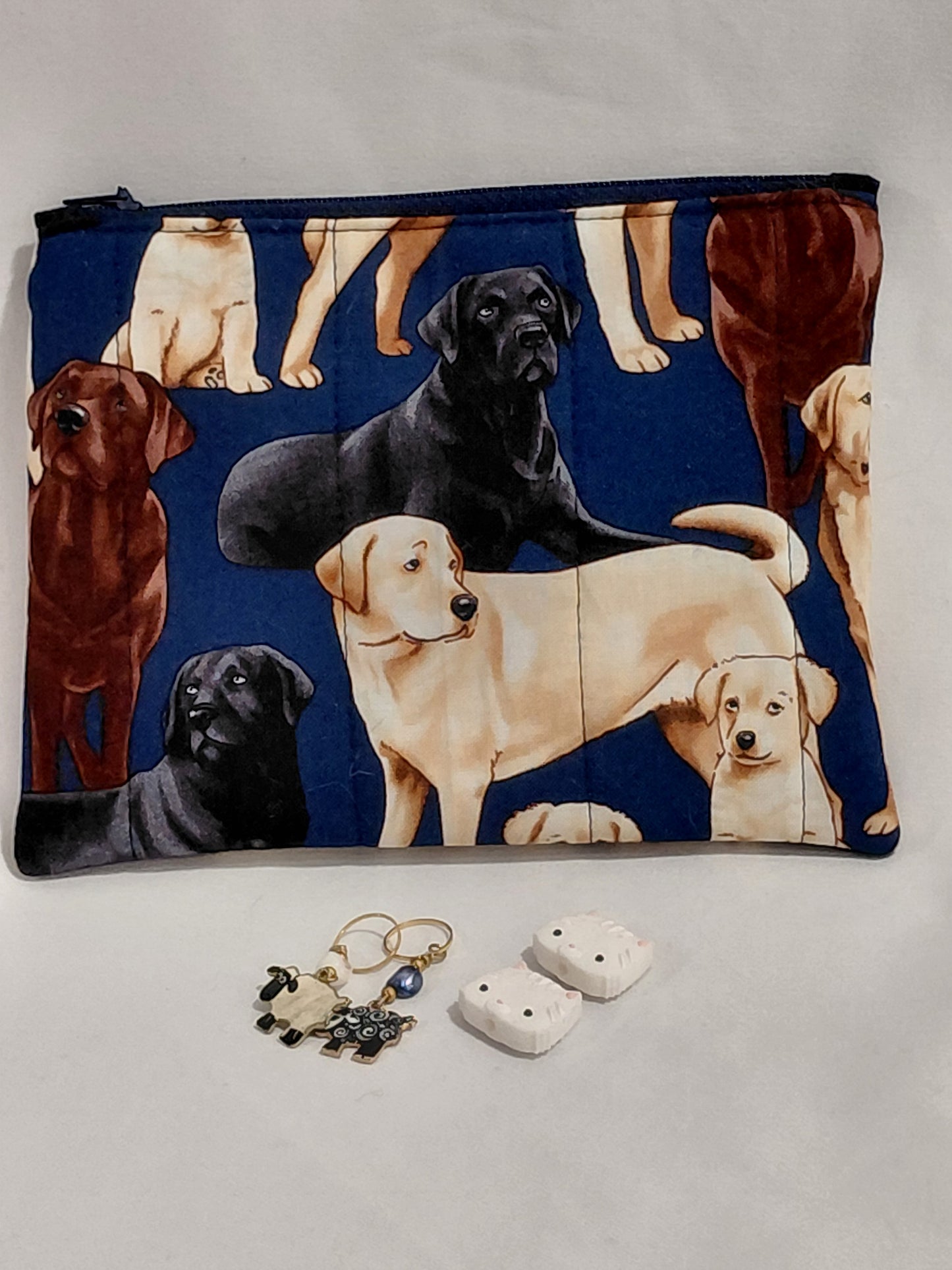 Zippered pouch, Dogs notions bag, Dog coin purse, Dog coin pouch, colourful dogs bag