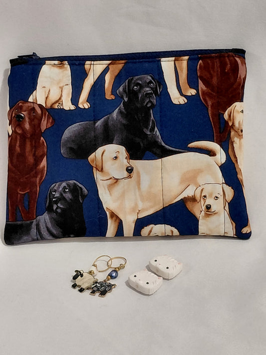 Zippered pouch, Dogs notions bag, Dog coin purse, Dog coin pouch, colourful dogs bag